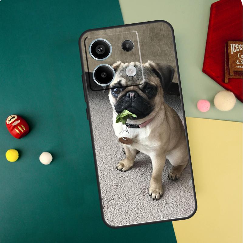 Милый чехол с собакой мопс для Xiaomi Redmi Note 13 11 8 9 10 12 Pro 12S 11S 10S 9S Redmi 13C 9C 10C 12C