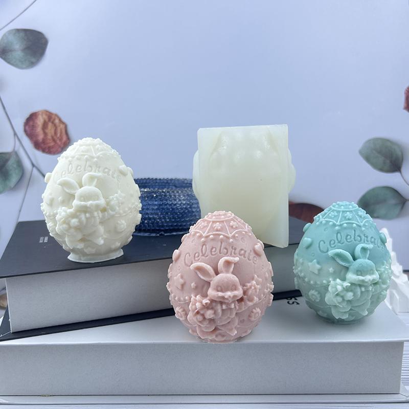 ADM Cute Easter Egg Mould DIY Making Candles Mould Egg Shaped Silicone Mold