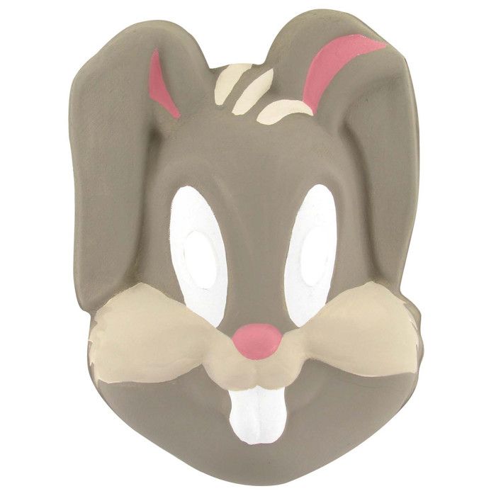 Masque enfant lapin en papier comprimé 18 x 26 cm élastique