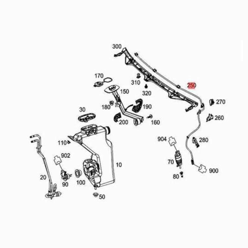 Форсунка омывателя Шланг A2058600192 2058600192 для W205 C180 C200 C220 Обогреваемый узел шланга омывателя лобового стекла Замена