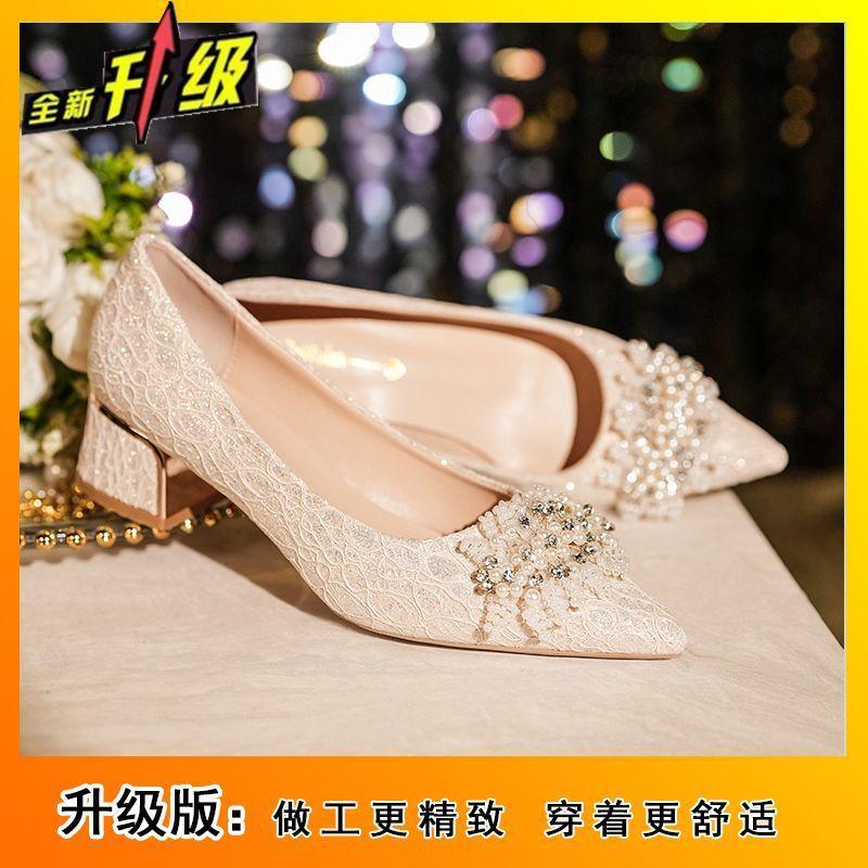 Модные туфли на среднем каблуке, туфли на толстом каблуке, свадебные туфли, женские туфли для невесты, туфли для подружки невесты, два способа носки, обычно можно носить как одинарные туфли, женские 2025 новые