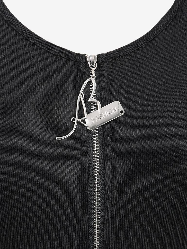 Rosegal Plus Size Асимметричное пальто с застежкой-молнией, оборками, люверсами, пряжками и цветочным кружевом