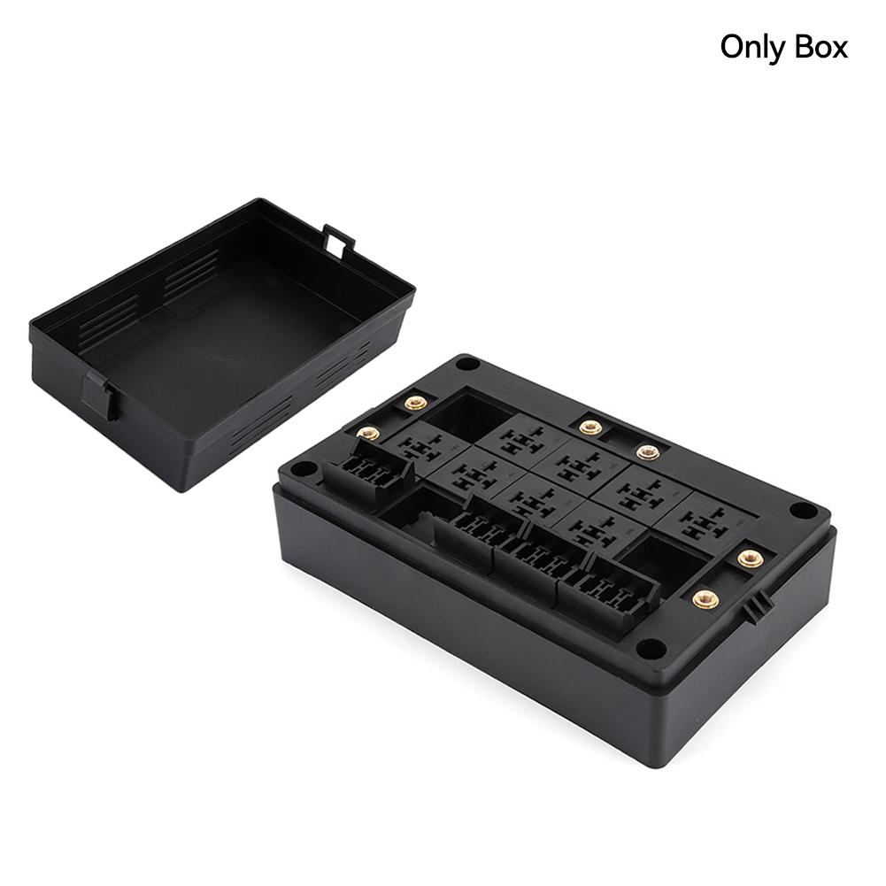 DC12V/24V 15-контактный предохранительный релейный блок с 10 реле 40A, блок предохранителей, 4-контактные или 5-контактные реле для автомобильной, морской, автофургонной, лодки