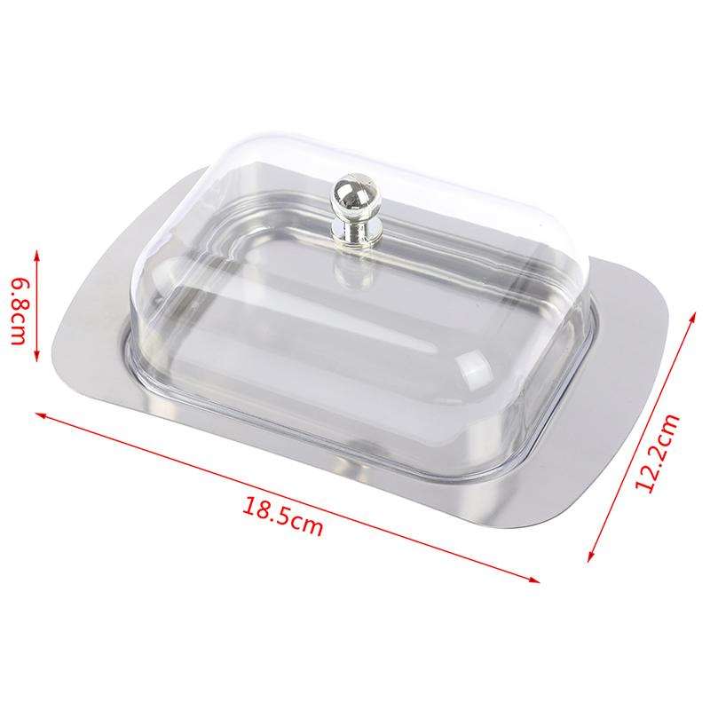 Butter Dish Box Container Cheese Bread Storage Tray With See-Through Lid