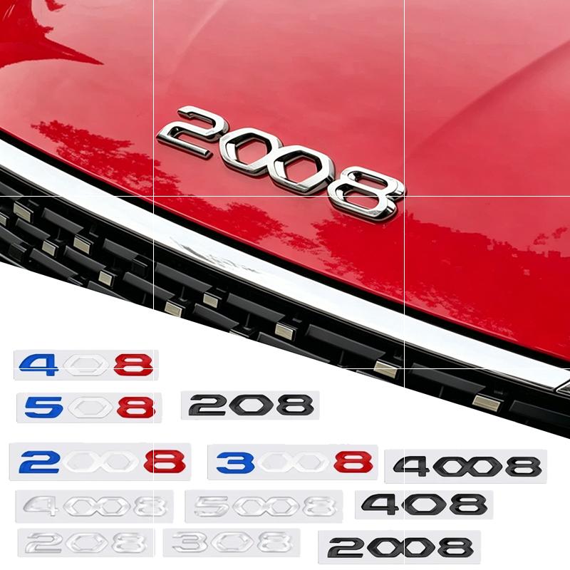3D Metal Car Front hood Emblem Sticker for Peugeot 208 308 408 508 2008 3008 4008 5008 Auto Body Rear Trunk Letter Badge Decals R1