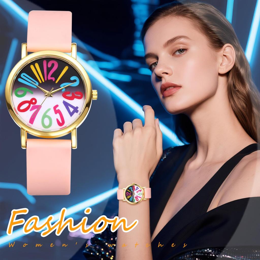 Silicone Adjustable Arabic Large Analog Quartz Business Use Perfect for or As a Gift for Her Women's Watch, Waterproof, Color Length, Numerals,