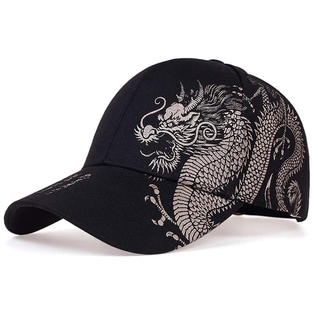 Summer Sunscreen Chinese Style Dragon Print Baseball Cap Fashion Casual Cotton Rapper Hip Hop Caps Trucker Hat Golf Hats