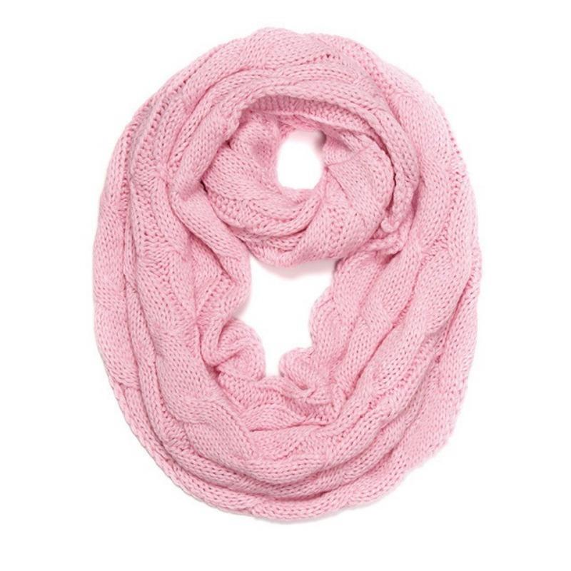 Новый женский однотонный шерстяной шарф-снуд с косами, зимний утеплитель для шеи, воротник-хомут, круглые шарфы