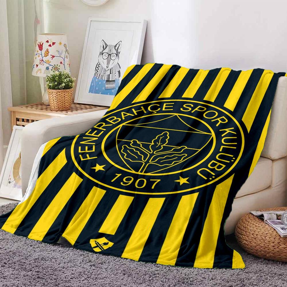 Fenerbahçe Logo Print Flannel Blanket High Quality Warm Comfortable Cover for All Seasons Perfect for Gifts Home Decor