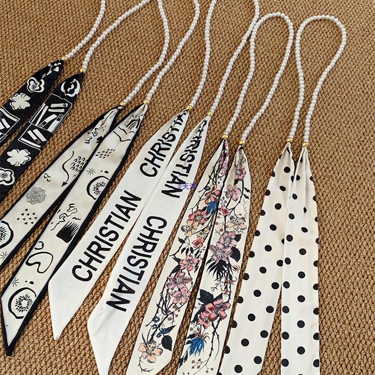 Французское кружево, жемчужный пояс и шелковый шарф, аксессуар для волос