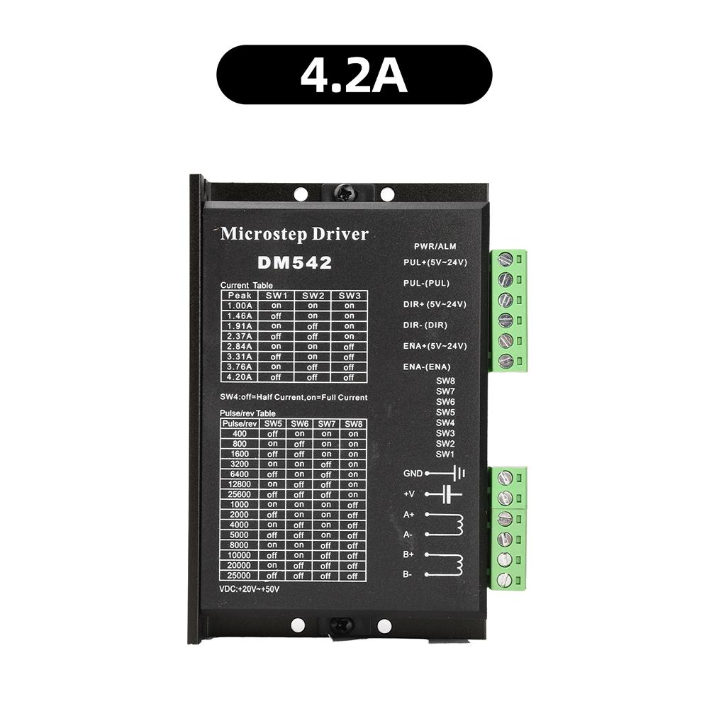 2-фазный драйвер шагового двигателя DM542 DM566 20-50В 4.2А 5.6А 200кГц Высокоскоростной импульсный Регулируемые микрошаги Оптоизоляция
