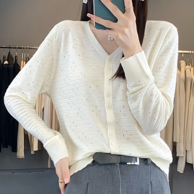 Женский легкий кардиган из 50% шерсти и 50% шелка Mulberry — универсальный трикотаж на все 4 сезона для комфорта и стиля в любое время года