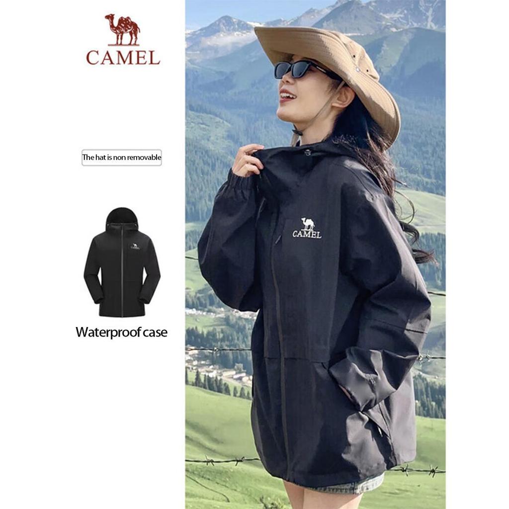 Camel (CAMEL) Outdoor Single-layer Assault Jacket for Men and Women, Hard Shell Rainproof Single Flush Travel Jacket