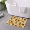 Sunflowers 70s Golden Pattern Flowers Non-slip Doormat Floor Mat Washable Carpet Rug for Kitchen Entrance Bedroom Footpad Mats