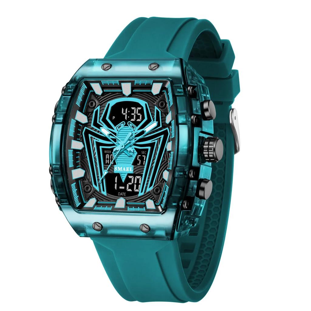 SMAEL 8116 Waterproof Dual Display LED Night Light Leisure Student Electronic Watch New Men's Watch Multifunctional Sports 50M