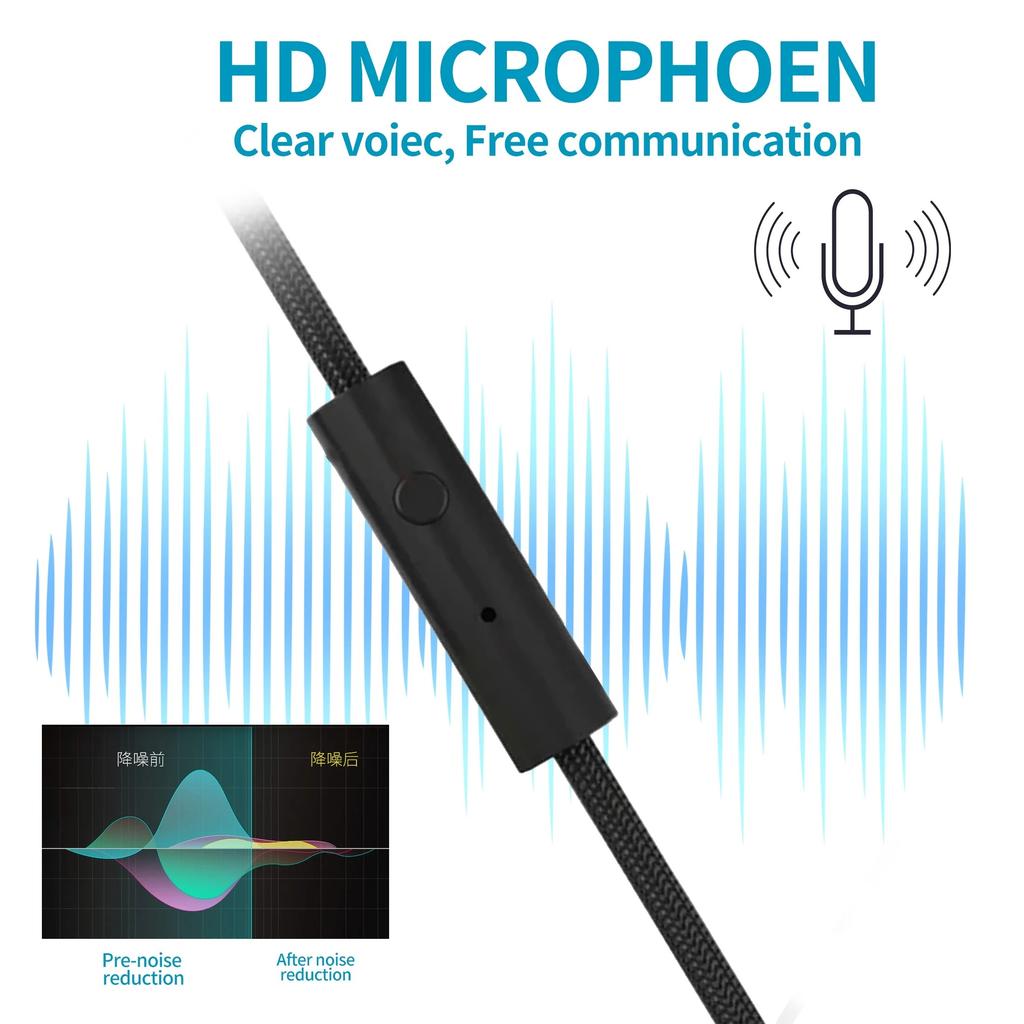 Headphones Wired for School HD Mic Stereo Sound Foldable Headphones for Online Study,3.5mm Jack Wired Cord on-Ear Headset ForPC Phones Tablet Etc