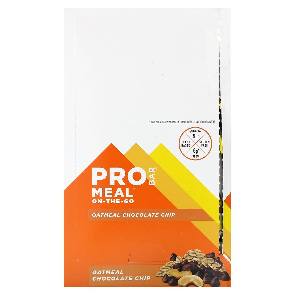 ProBar Meal-on-the-Go, Oatmeal Chocolate Chip, 12 Bars, 3 Oz (85 G) Each
