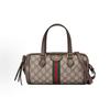 Gucci Сумка Boston Ophidia с полосатой тесьмой и логотипом в виде старинного цветка, холст