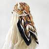 New 90cm Silk Scarf Large Square Scarf Vintage Printed Scarf Wrap Turban Shawl