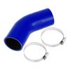 X AUTOHAUX 1 Set 60mm/2.36" ID 90mm/3.54" Length 45° Blue Black Car Silicone Hose with Clamp Hose Universal