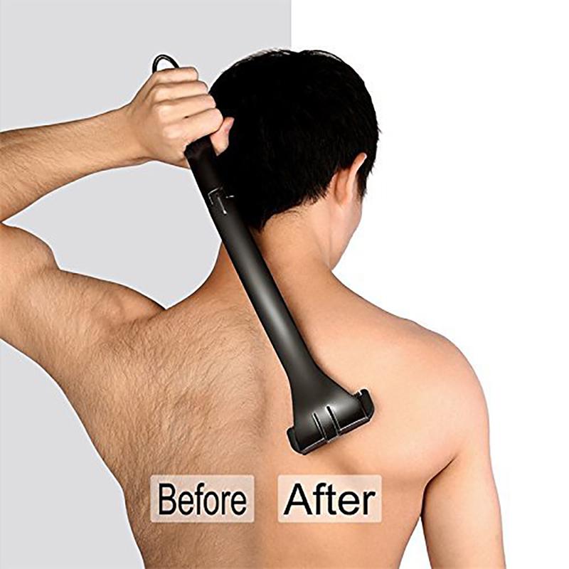 Back Shaver for Men Foldable Trimmer Adjustable Long Handle Removal Razors for Body Safe Shaving Groomer