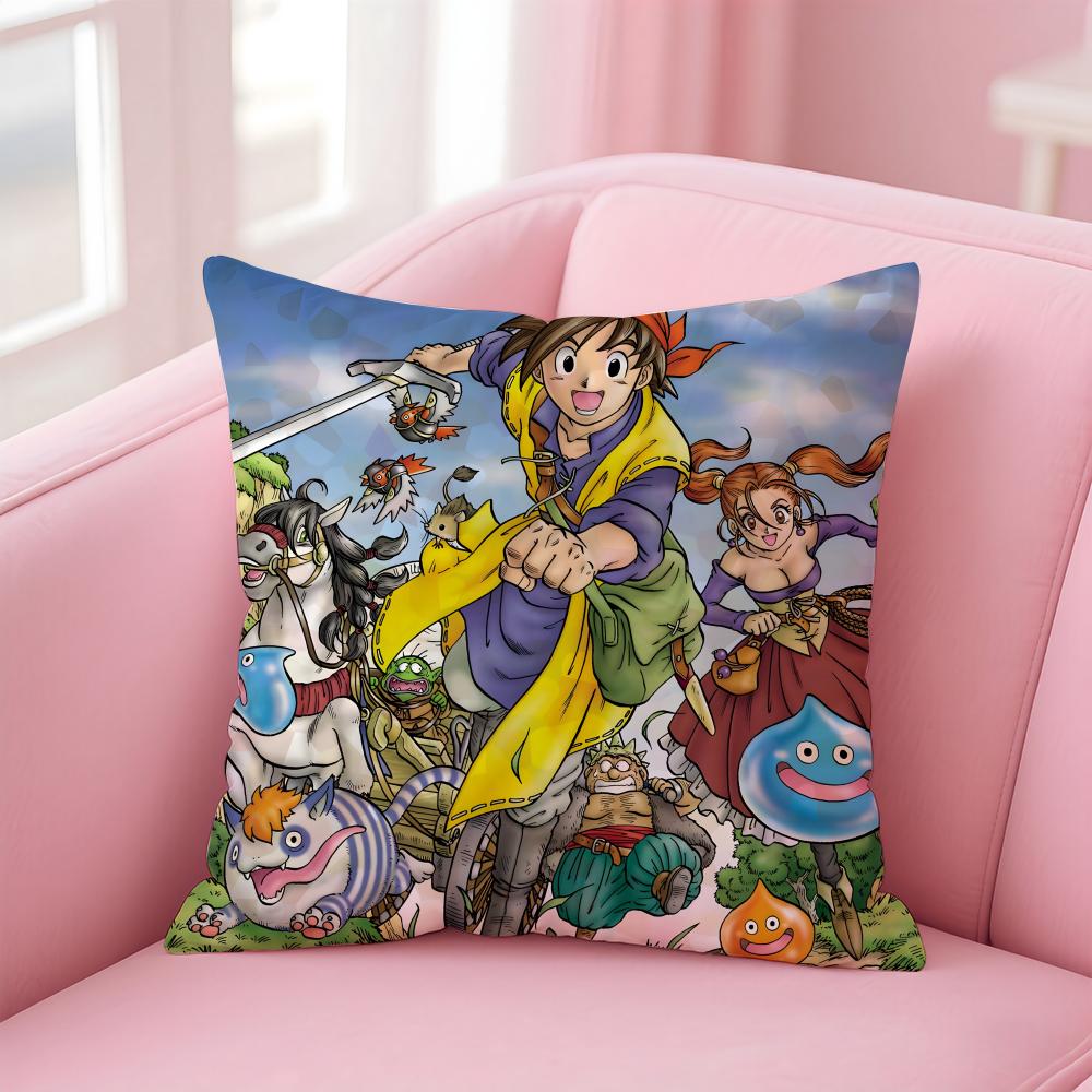 Cute Japanese Game DDragon Quest Slime Cushion Cover Pillow Case Soft Skin Friendly Fabric Concealed Zipper