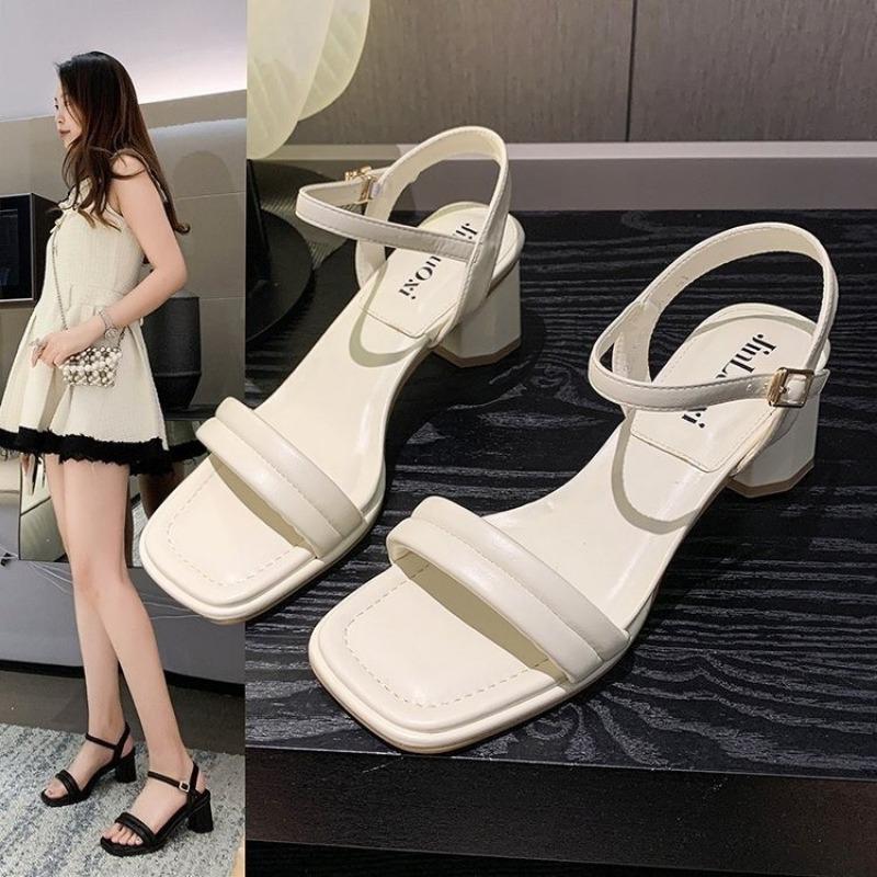 Мода модные дизайнерские босоножки женские на толстом каблуке повседневные женские туфли с открытым носком новые сексуальные вечерние босоножки на высоком каблуке с ремешком на щиколотке