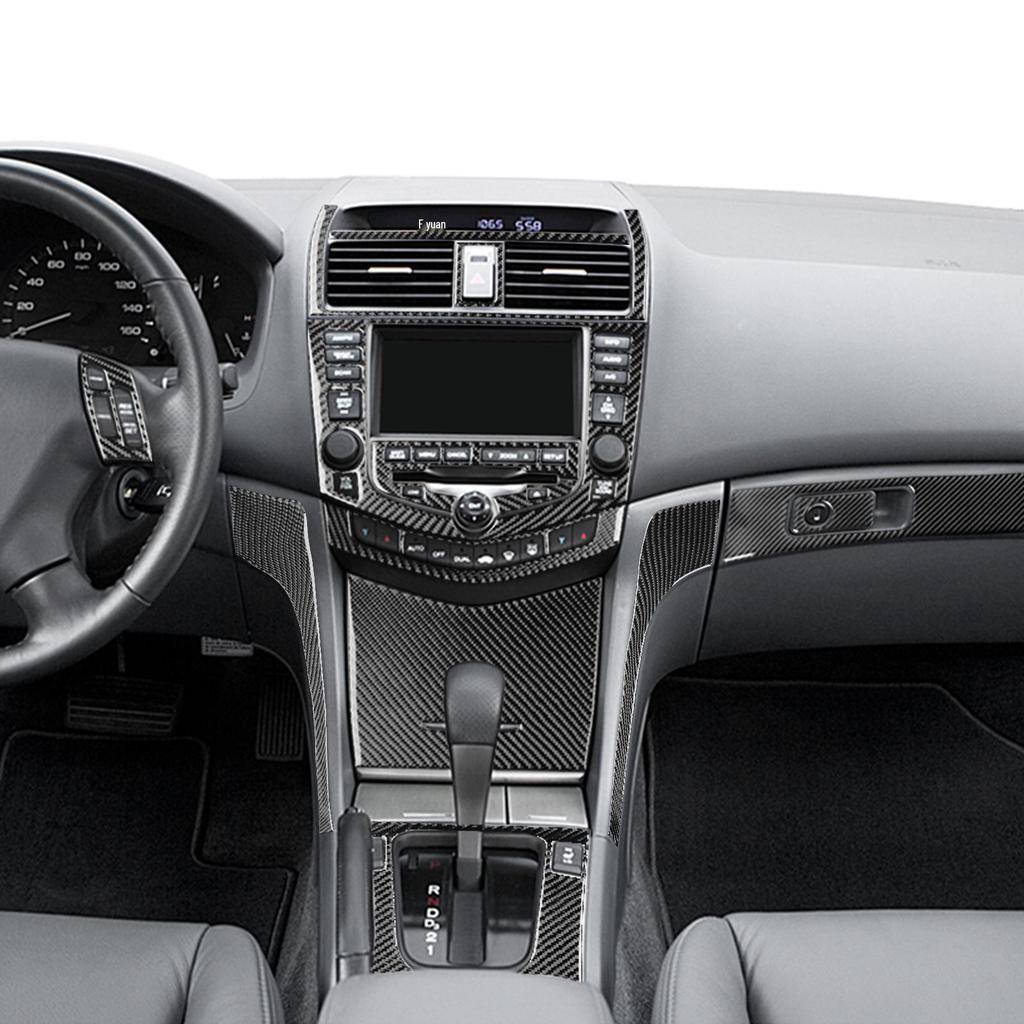 Детали интерьера из углеродного волокна для Honda Accord 03-07: Рулевое колесо, Стеклоподъемники, Центральная консоль и Приборная панель.