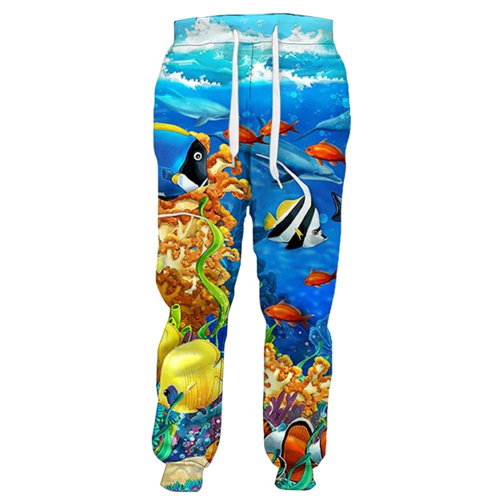 Spring Autumn Fashion Mens Pants Funny Sea Life Reef Dolphin 3D Printed Trousers Sportwear Casual Sweatpants Streetwear Joggers