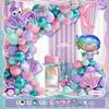 Mermaid Themed Birthday Balloon Chain Set Shell Mermaid Fish Tail Wreath Arch Party Ornament Arrangement