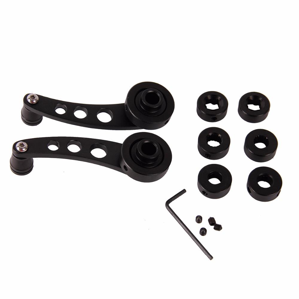 Black Billet Aluminum Car Window Crank Handle Winder Styling Truck Auto Riser Handle Lever Kit Auto Accessores
