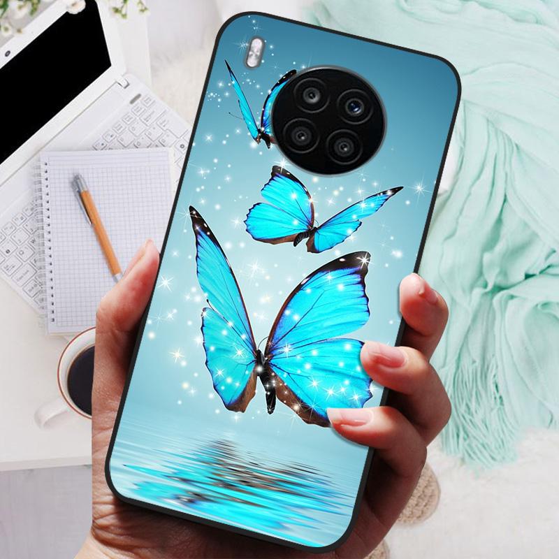 Чехол для Honor 50 Lite Черный Чехол Лев Волк Силиконовый Мягкий Задний Чехол Для Телефона Huawei Honor 50 Lite Pro Защитный Чехол
