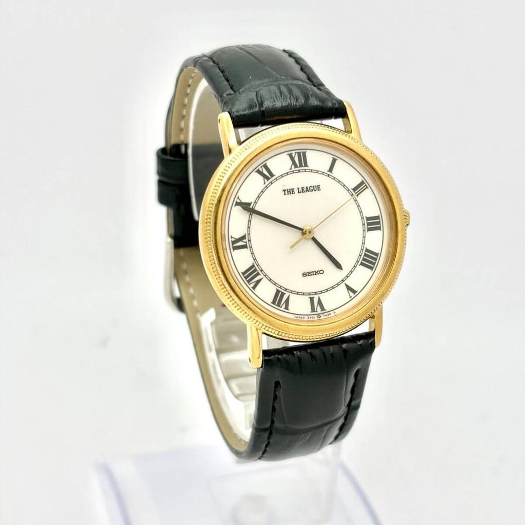 Б/у [Новая батарея] SEIKO THE LEAGUE Римские Мужские Часы Золотые 5P31-7A40 700443 Новый Ремешок