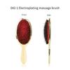 Rose Gold and Silver Metallic Finish Custom Logo ABS Nylon Teeth Boar Bristle Air Cushion Durable Extension Hair Brush