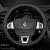 Car Leather Steering Wheel Cover for Renault Grand Koleos Kardian QM6 Kangoo Kiger Megane Captur Triber Trafic Auto Accessories AA19