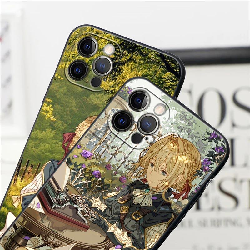 Чехол Apple для iPhone 11 12 13 Pro Max mini XS X XR 7 8 6 6S plus SE 2020 Мягкие силиконовые чехлы Чехол Violet Evergarden Girl Anime