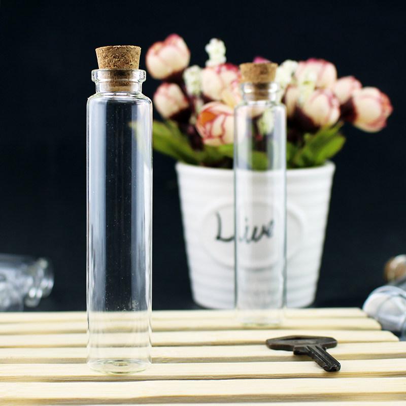 Furniture Decoration Subpackage Storage Flask Mini Small Capacity Transparent Glass Bottle Multi Purpose Cork Lid Glass Vial