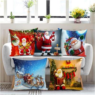 Дизайнерская декоративная наволочка с рождественским принтом 'Merry Christmas' Декор Xmas для дивана гостиной Набор из 5 штук 12 x 12 дюймов Разноцветный