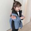 Girls' Spring and Autumn Colorblocking Long-sleeved Jacket Windproof Hooded Zipper Punching Jacket