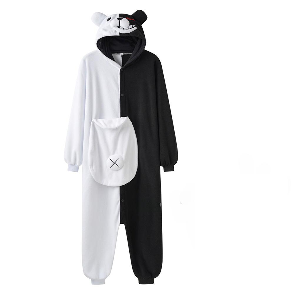 Danganronpa Monokuma Cosplay Adult Onesie Women Men Unisex Sleepwear Kigurumi Jumpsuit Pajamas Halloween Christmas