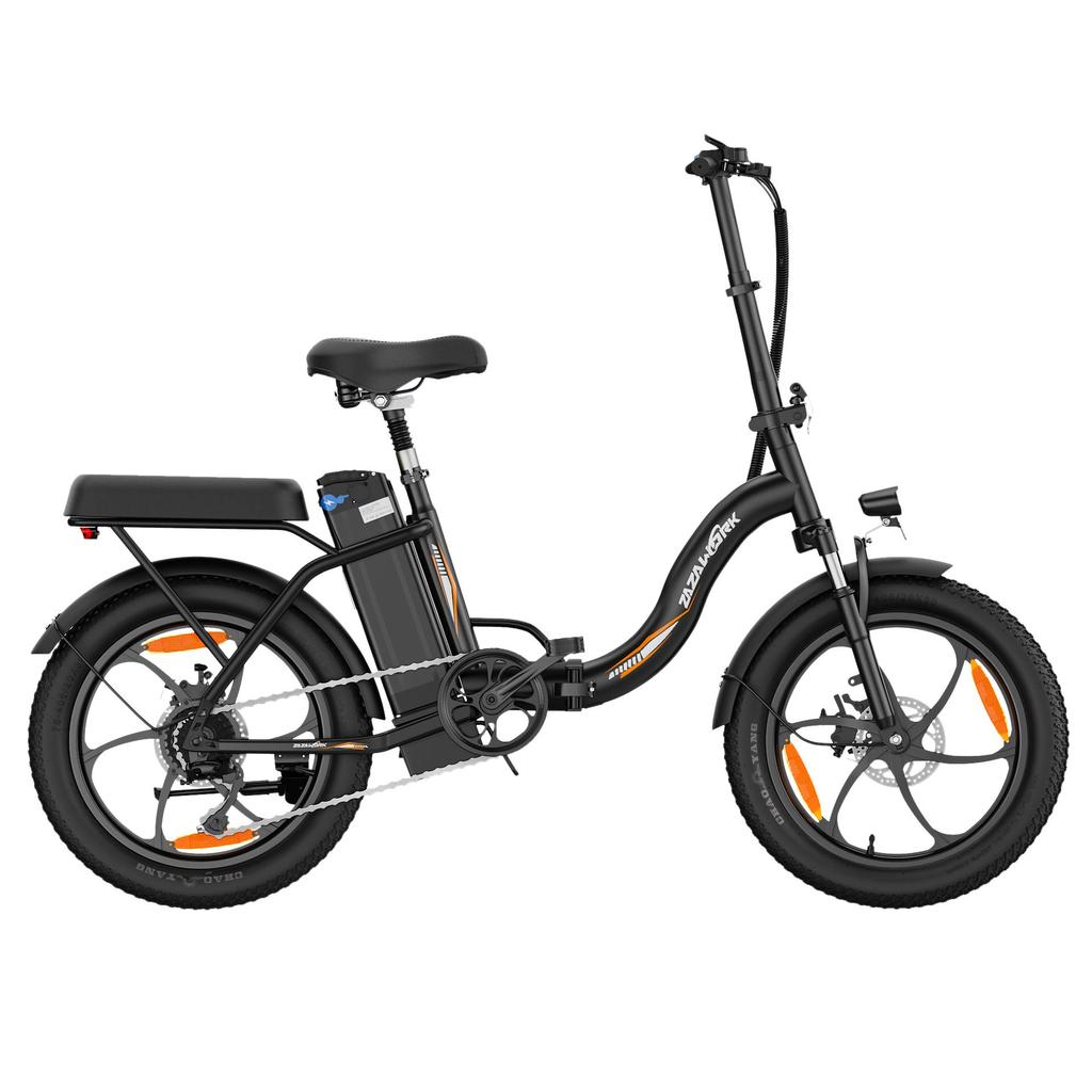 ZAZAWORK 20-inch Folding Electric Bike 250W 47Nm Motor 48V 16Ah Battery 25km/h Speed 100km Range 7 Speeds Spring Suspension Disc Brakes