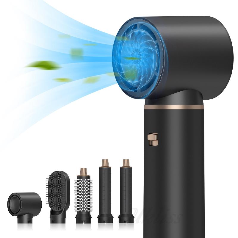 5-in-1 Air Blower Brush Hair Styler Ionic Hot Air Brush Curler & Straightener 1000W Detachable Heads Diffuser Salons Hair Tools