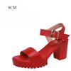 Small Size 32-43 Summer Block High Heels Wedding Shoes Bride Platform Sandals  Women's Thick Bottom Sandals for Office Model