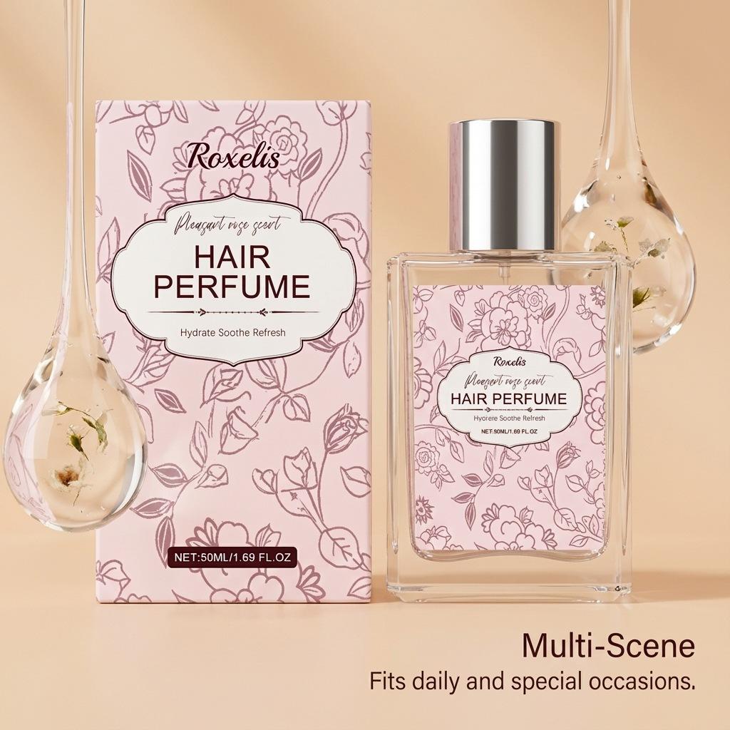 Rose Fragrance Hair Perfume Mist Gentle Natural Fresh Elegant Light Scented Daily Portable Hair Spray