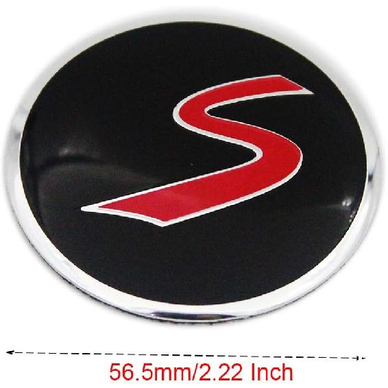S Letter Pattern Car Wheel Center Cap Stickers, Truck Hub Cover Emblem Decals, for Mini Cooper S Coupe Countryman Clubman, 56.5mm/2.22inch Pack of 4