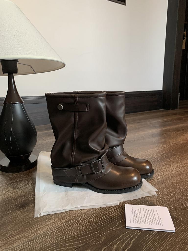 Женская обувь на один ботинок, Противоскользящая обувь, Стелька с увеличением высоты, На толстой подошве, Ботильоны на массивном каблуке