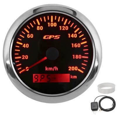3,3-дюймовый GPS-спидометр 0–200 км/ч, указатель скорости с подсветкой, водонепроницаемый IP67 для автомобиля, морской лодки, яхты, черный циферблат