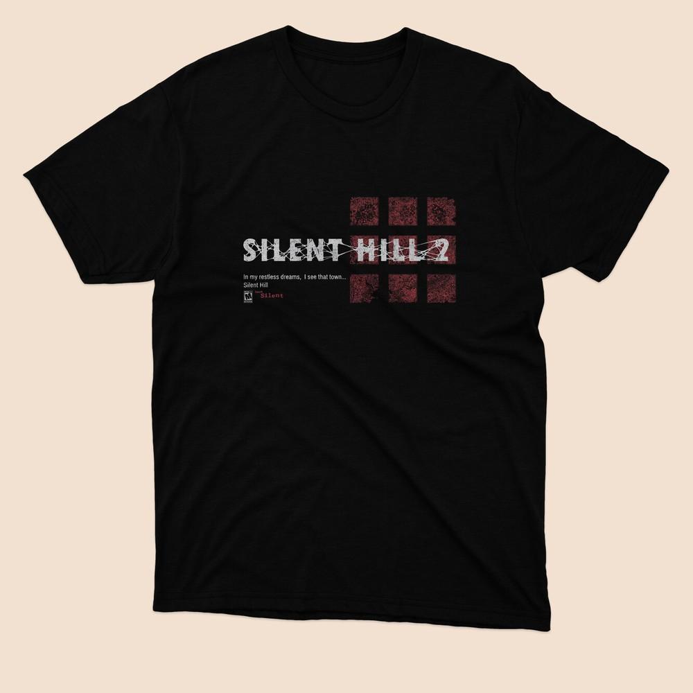Silent Hill 2В моем беспокойном сне Логотип Черная футболка Размер от S до 5XL Унисекс Футболка