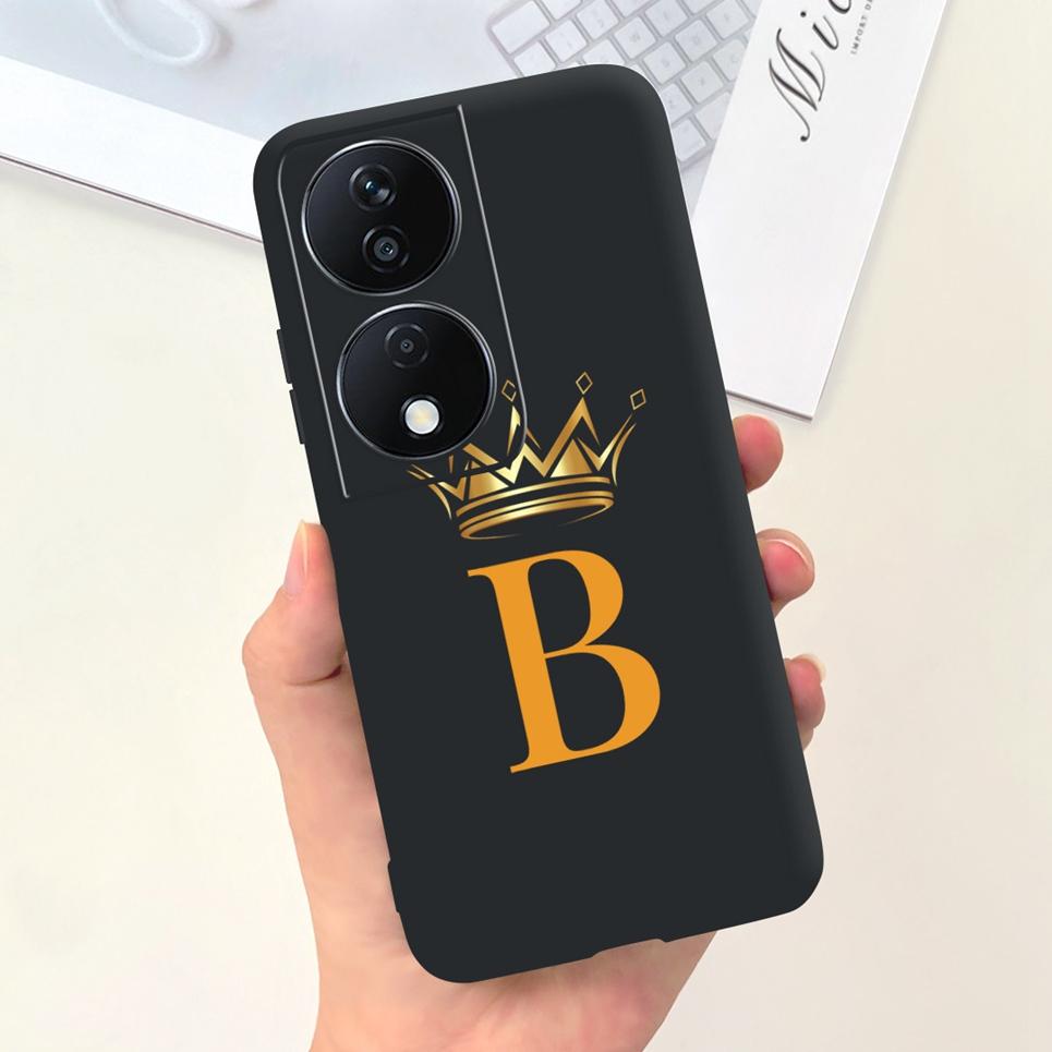 For Honor X7b Case Honor Play 50 Plus Stylish Initials Letter Cover Silicone TPU Phone Cases For Huawei Honor Play 8T Soft Funda