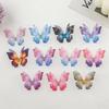 50pcs Gradient Color Organza Fabric Butterfly Appliques Hair Clip Accessories